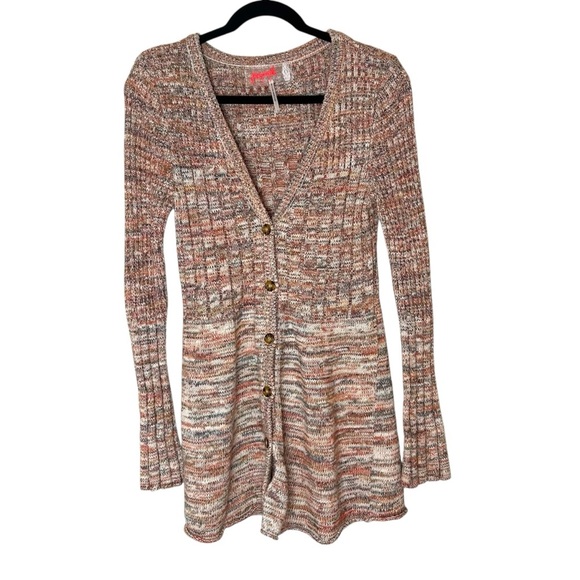 Free People Rachel Cardigan Sweater Dress in Pink Smoothie- Size Small - Picture 2 of 14